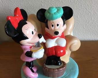 vintage Mickey et Minnie Mouse Planter- Teleflora Gift Flowers From Mickey Planter- Get Well Flowers