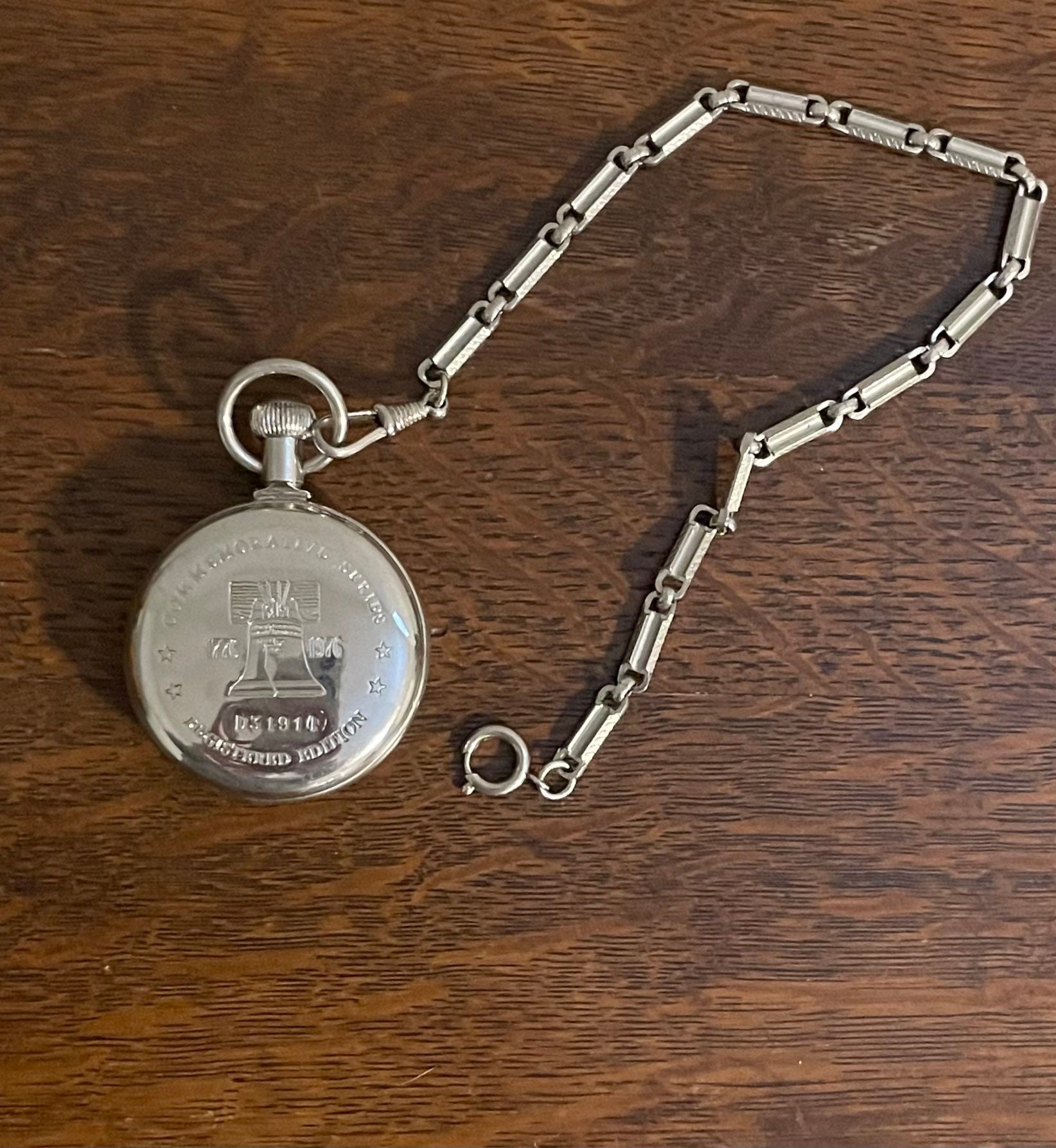 Vintage 1970\'s Bradley Mickey Mouse Wind up Pocket Watch WORKS Complete W Chain Vintage Mickey Mouse Pocket Watch - KeepTheTime Watches main image 4