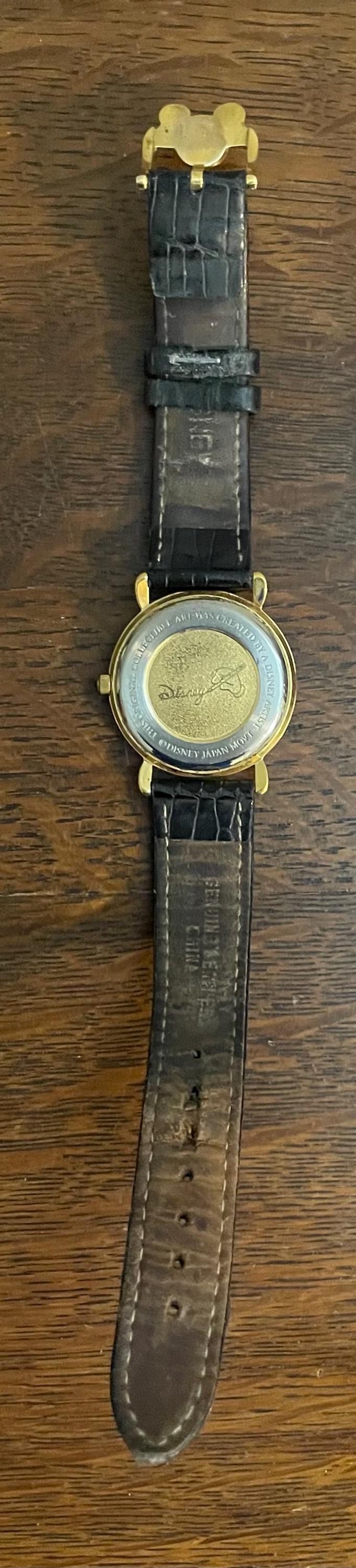 NIB NOS Disney Steamboat Willie Collectible Watch With Dark Brown Watchband DISNEY MICKEY MOUSE COLLECTIBLE WATCH BLACK BAND STEAMBOAT  main image 3