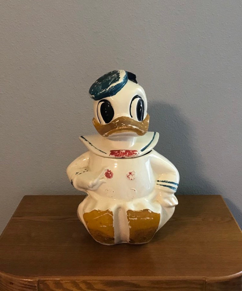 1940s Disney Donald Duck Cookie Jar Vintage Donald Duck Etsy 