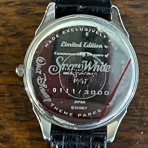 1997 Disney Snow White and the Seven Dwarfs 60th Anniversary Watch and Enamel Pin- Vintage Limited Edition Snow White Anniversary shops Watch