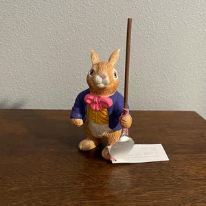 Department 56 Gardening Bunny Figurine- Hand Painted Rabbit with Shovel Figurine