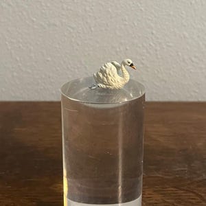 Fritz Bermann Cold Painted Bronze Miniature Swan Figurine- Vintage Austrian Cold Painted Bronze Swan Figurine