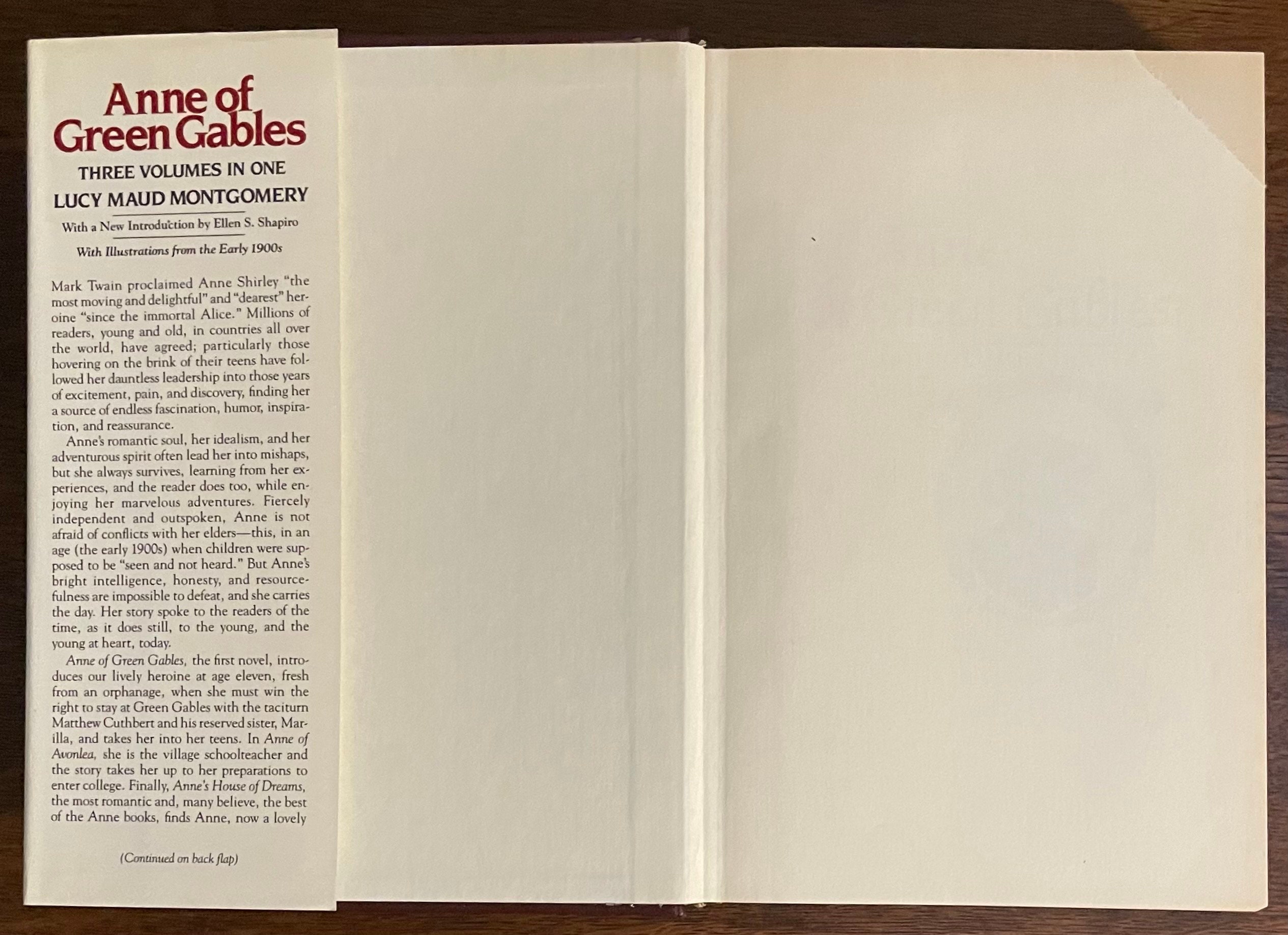 1985 Edition of Anne of Green Gables: Three Volumes in One by L. M ...