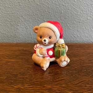 1980’s Homco Christmas Bear Figurine- Vintage Ceramic Santa Bear Figurine