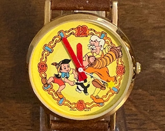 1990’s Limited Edition Company D Pinocchio Watch- Vintage Cast Member Exclusive Pinocchio, Geppetto, and Figaro Watch