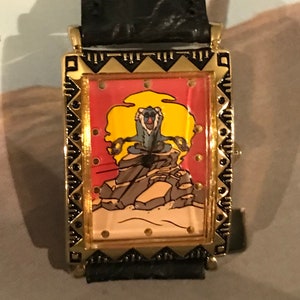 1990&#39;s Disney Watch Collectors Club Series III The Lion King Watch- Limited Edition Rafiki Watch, with Simba Pin