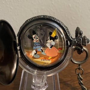 1990’s Disney Catalog Exclusive Limited Edition The Brave Little Tailor Pocket Watch- Vintage Brave Little Tailor Mickey and Minnie Watch