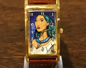 1995 Limited Edition Disney Eyes & Ears Art Pocahontas Watch- Vintage Rectangular Unisex Pocahontas Watch
