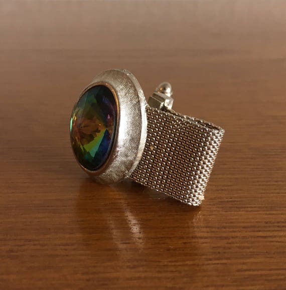 Vintage Rivoli Stone Cufflinks by Dante- 1970's D… - image 2