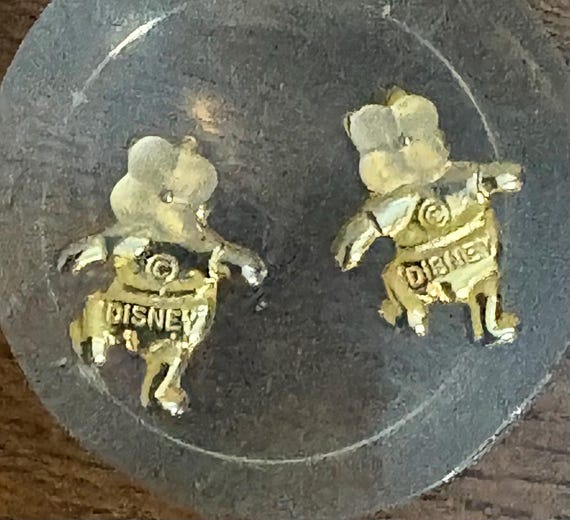 1990’s Disney Pooh Gold Toned Earrings- Vintage W… - image 4
