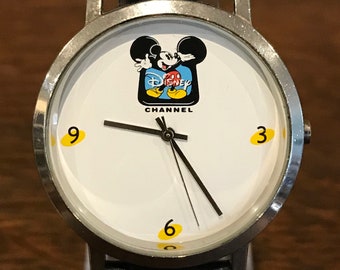 1990’s Disney Channel Mickey Mouse Watch- Vintage Unisex Disney Mickey Mouse Wristwatch