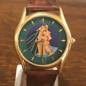 1990er Disney Animation Crew Exclusive Pocahontas Watch- Vintage Unisex Pocahontas and John Smith Watch