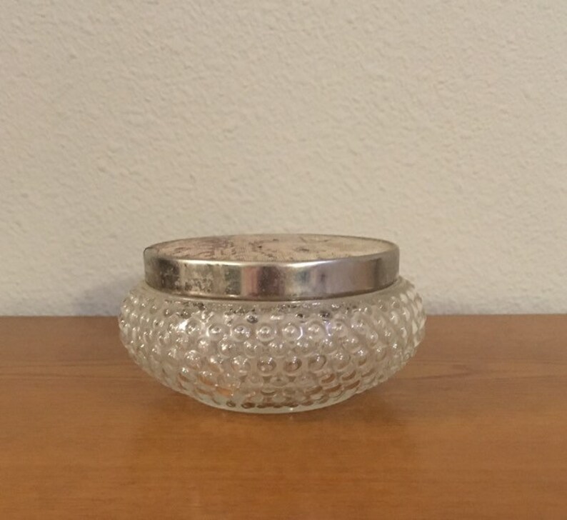 Vintage Bubble Glass Jar With Embroidered Lid 1930's Etsy