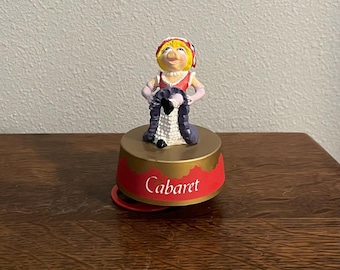 Caja de música Hamilton Gifts Miss Piggy "Cabaret" de 1990 - Caja de música giratoria vintage de los Muppets Miss Piggy