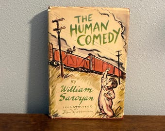 1943 Första bokklubbsutgåvan av Den mänskliga komedin av William Saroyan, illustrerad av Don Freeman