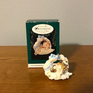 1994 Hallmark Keepsake Ornament Collector’s Club “On Cloud Nine” Members Only Ornament- Vintage Hallmark Angel Ornament