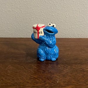 1989 Sesame Street Cookie Monster Holiday Ornament- Vintage Ceramic Sesame Street Cookie Monster Ornament