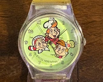 1993 Snap, Crackle, Pop Watch- Vintage Kellogg Rice Krispies Watch