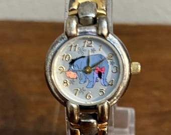 Disney Pooh Eeyore Watch 1990s Silver and Gold Tone Vintage ~ 260402-WH 1063 Vintage Eeyore Watch - Etsy main image 3