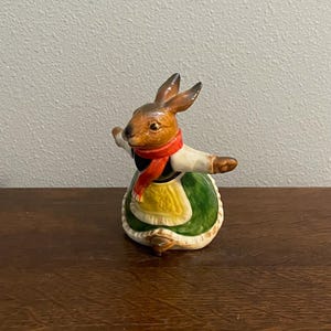 1980’s Goebel Bavarian Bunnies Ice Skater Figurine- Vintage Goebel Ice Skating Rabbit  Figurine