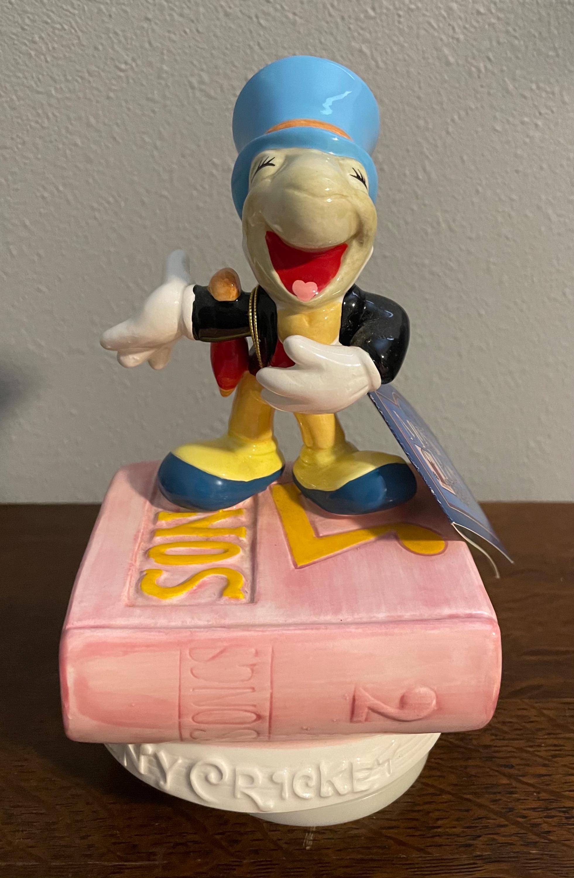 Schmid Disney Jiminy Cricket Music Box- Vintage Ceramic Jiminy