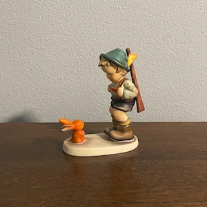 1960’s Hummel Sensitive Hunter Figurine- Vintage Bunny and Hunter Hummel Figurine