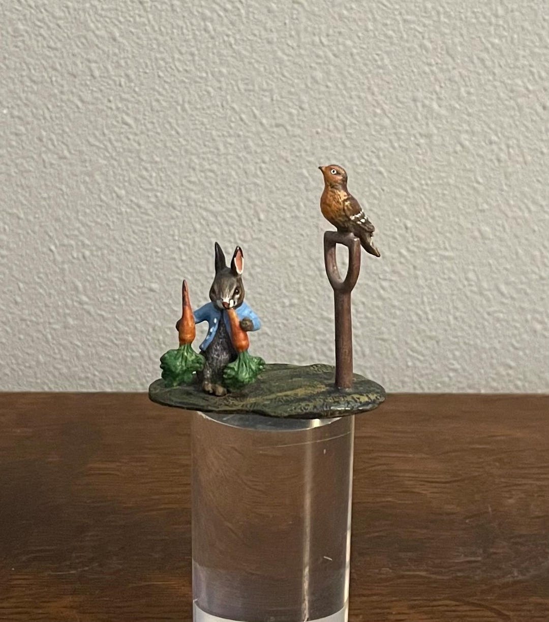 Austrian Cold Painted Bronze Peter Rabbit Eating Carrots Figurine