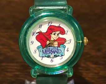 1990&#39;s Disney Time Works The Little Mermaid Watch- Vintage Women’s Disney Ariel Watch