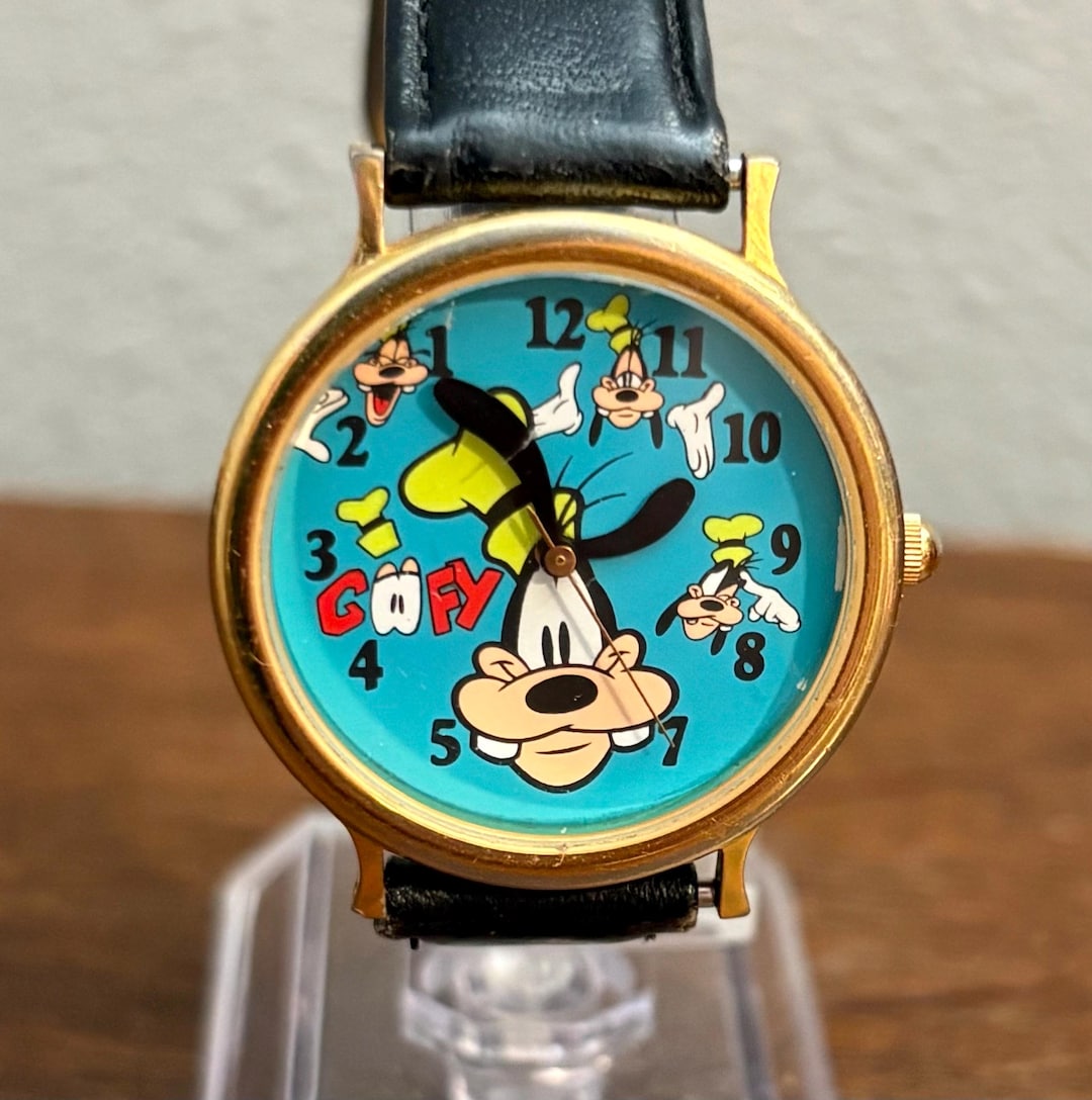 Disney Time Works Backwards Goofy Watch- Vintage Backward Goofy
