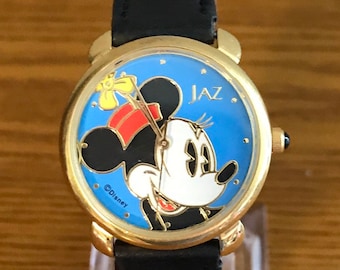 JAZ Minnie Mouse Watch de 1980 - Reloj Vintage para mujeres Disney Minnie Mouse