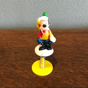 1980’s Disney Goofy Pop-Up Toy- Vintage Goofy Spring Loaded Rubber Jumper Figure