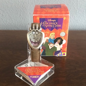 1990’s Timex The Hunchback of Notre Dame Hugo Face Watch- Vintage Disney Gargoyle Wristwatch