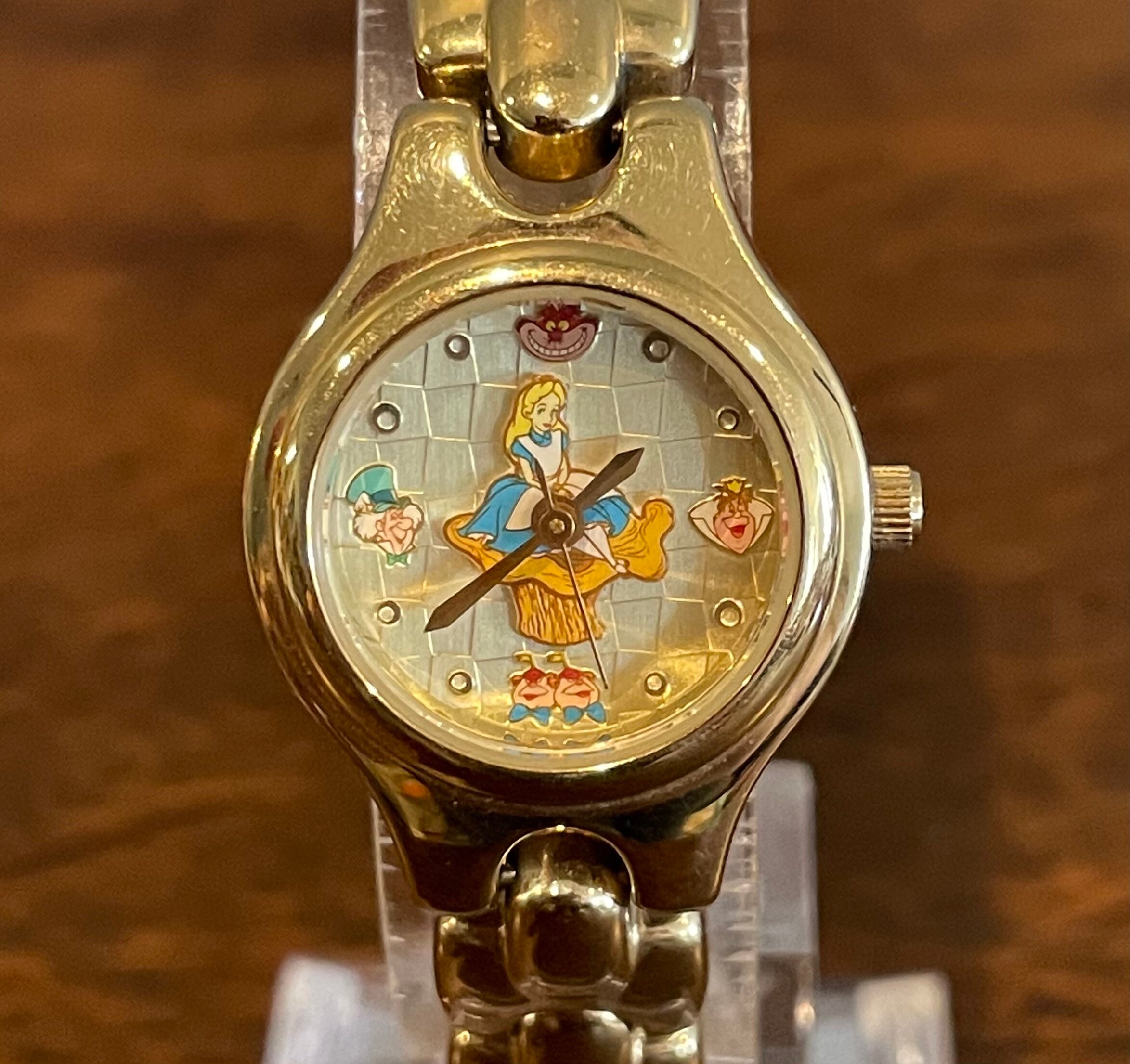 1990s Timex Disney Alice in Wonderland Watch Vintage Womens Disney Alice  and White Rabbit Watch 