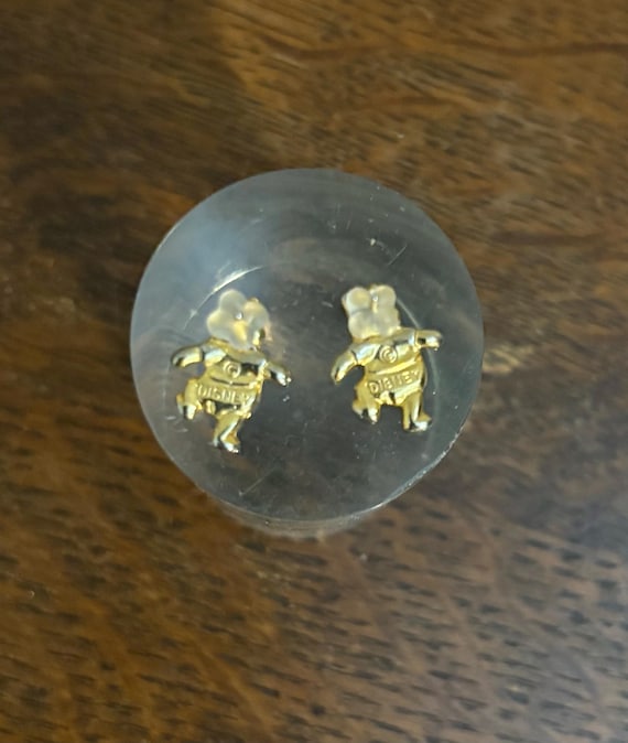 1990’s Disney Pooh Gold Toned Earrings- Vintage W… - image 3