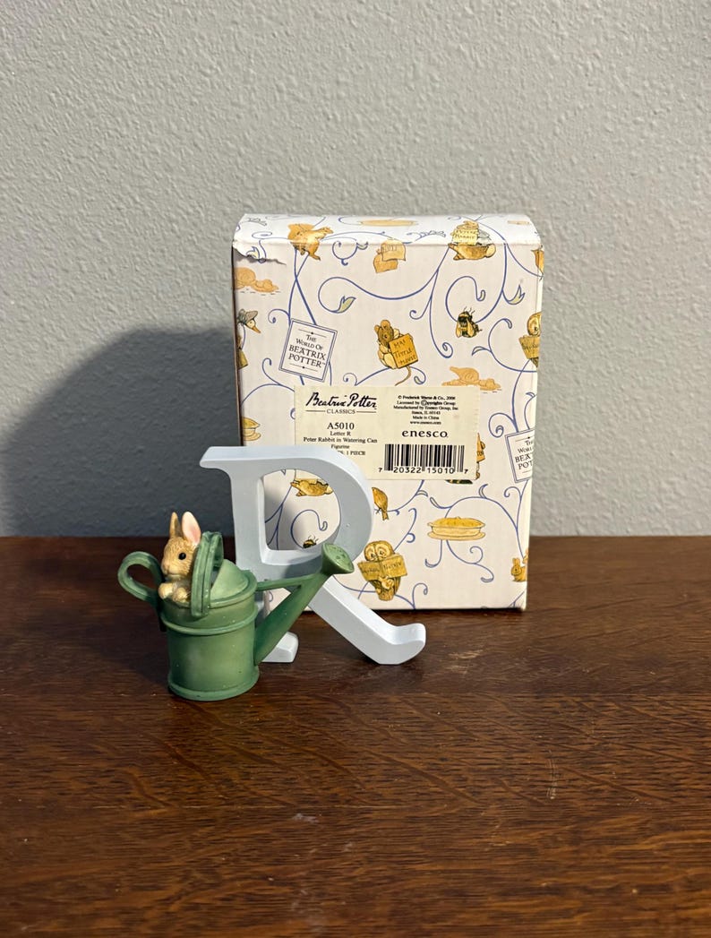 2005 Enesco Peter Rabbit in Watering Can Letter “R”- Vintage Beatrix ...