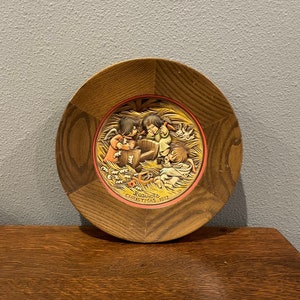 1972 Limited Edition Anri Christmas Wall Hanging- Vintage Ferrandiz Holiday Anri Wall Plaque