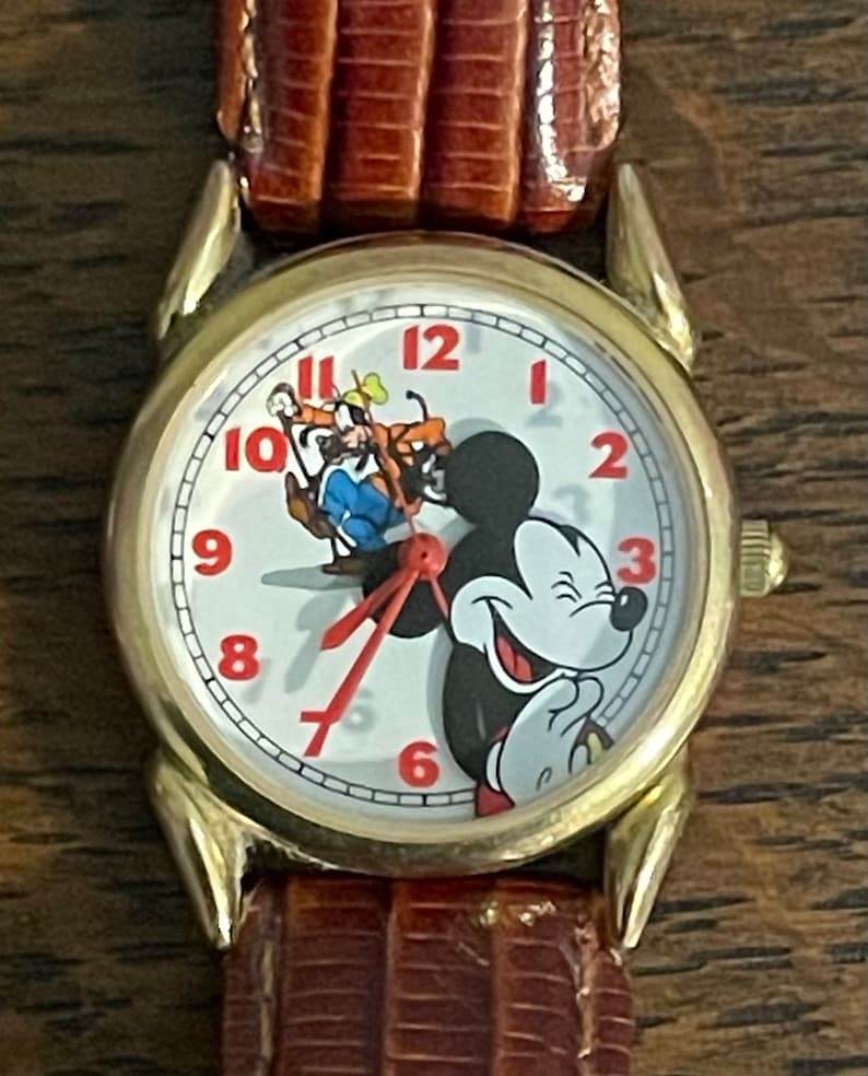 1990's Disney Time Works Mickey Mouse and Goofy Watch Etsy Canada