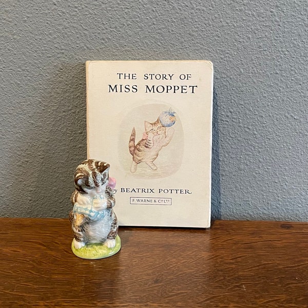 Miss Moppet- Beatrix Potter Figurine- Royal Albert, Copyright 1989, with 1970 edition of The Story of Miss Moppet