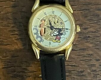 1990's Disney Time Works Mickey Mouse Gears Watch- Vintage Women's