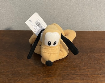 1990's Disney Store Pluto Beanie Doll- Vintage Disney Pluto Stuffed Beanbag Toy