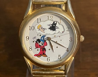 1995 Disney Fantasia Watch- Vintage Unisex Mickey Mouse Fantasia Watch