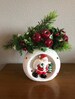 1950's Rubens Originals Christmas Snowball Vase with Santa Claus- Ceramic Santa Snowball Vase by Rubens Originals Japan 