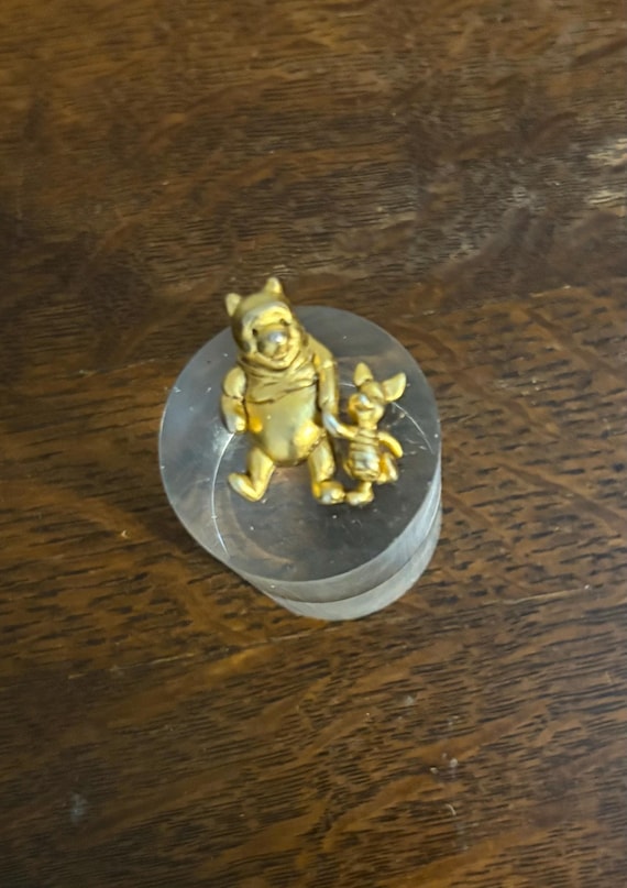 Disney Winnie the Pooh and Piglet Brooch- Vintage Gold Toned Pooh and Piglet Pin