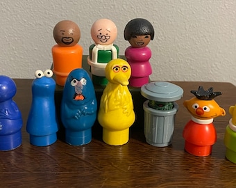 1970's Fisher Price Little People Sesame Street Figures- Vintage