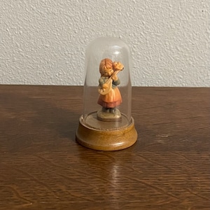 1980’s Anri Toriart Melody for Two Figurine- Vintage Miniature Italian Anri Figurine with Glass Dome Display