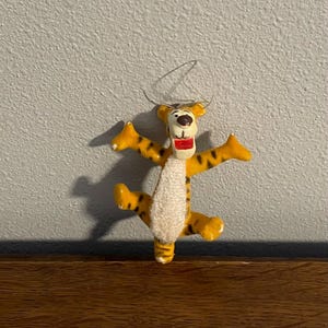 1970&#39;s Flocked Winnie-the-Pooh Tigger Ornament- Vintage Disney Tigger Christmas Ornament