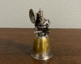 1980's New England Collezionisti Disney Goofy Bell - Vintage Silver Plated Pewter Goofy Figurine Bell