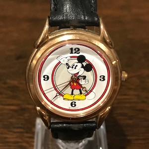 1990’s Disney Store Exclusive Mickey Mouse Watch- Vintage Disney Pie Eyed Mickey Mouse Watch