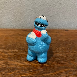 1980&#39;s Sesame Street Cookie Monster Holiday Ornament- Vintage Ceramic Cookie Monster Sesame Street Christmas Ornament